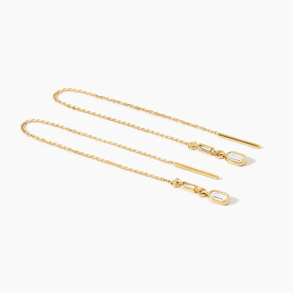 Boucles D'oreilles Or Jaune Mercy Oxyde De Zirconium