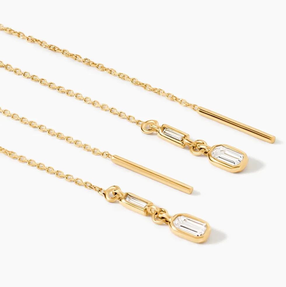 Boucles D'oreilles Or Jaune Mercy Oxyde De Zirconium