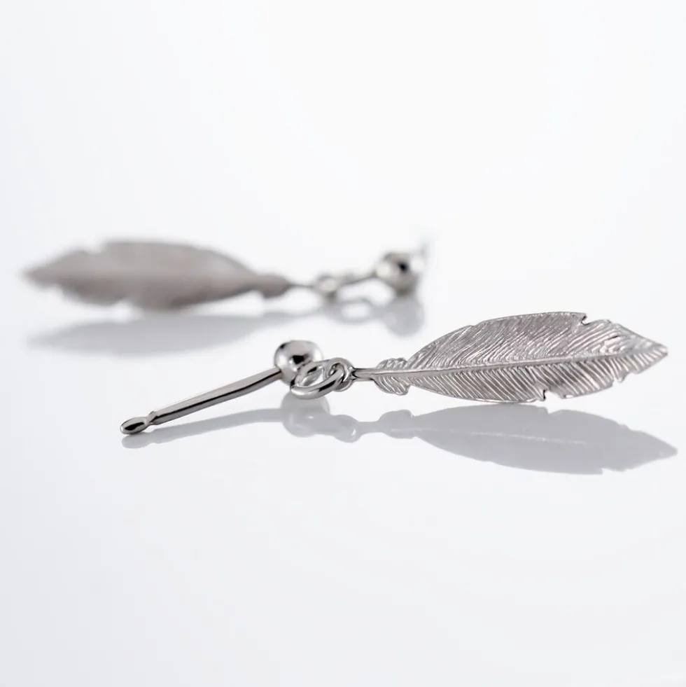 Boucles D'oreilles Pendantes Euriell Argent Blanc