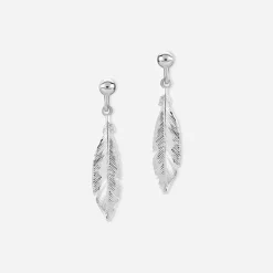 Boucles D'oreilles Pendantes Euriell Argent Blanc