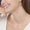 Boucles D'oreilles Pendantes Hauria Argent Blanc