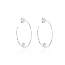 Boucles D'oreilles Pendantes Hauria Argent Blanc