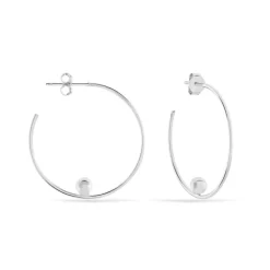 Boucles D'oreilles Pendantes Hauria Argent Blanc