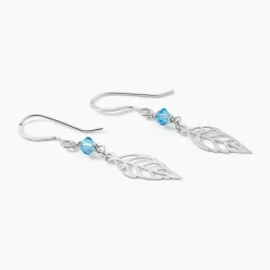 Boucles D'oreilles Pendantes Angelika Argent Blanc Pierre De Synthese