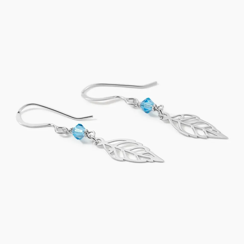 Boucles D'oreilles Pendantes Angelika Argent Blanc Pierre De Synthese