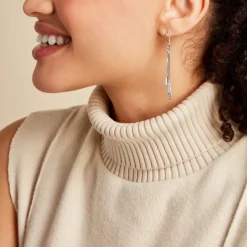 Boucles D'oreilles Pendantes Violka Argent Blanc