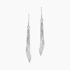 Boucles D'oreilles Pendantes Violka Argent Blanc