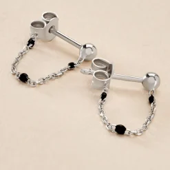 Boucles D'oreilles Pendantes Molly Argent Blanc