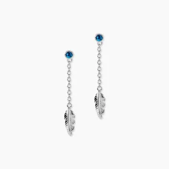 Boucles D'oreilles Pendantes Lottie Argent Blanc Turquoise