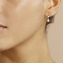 Boucles D'oreilles Pendantes Ernst Goutte Or Jaune Oxyde De Zirconium