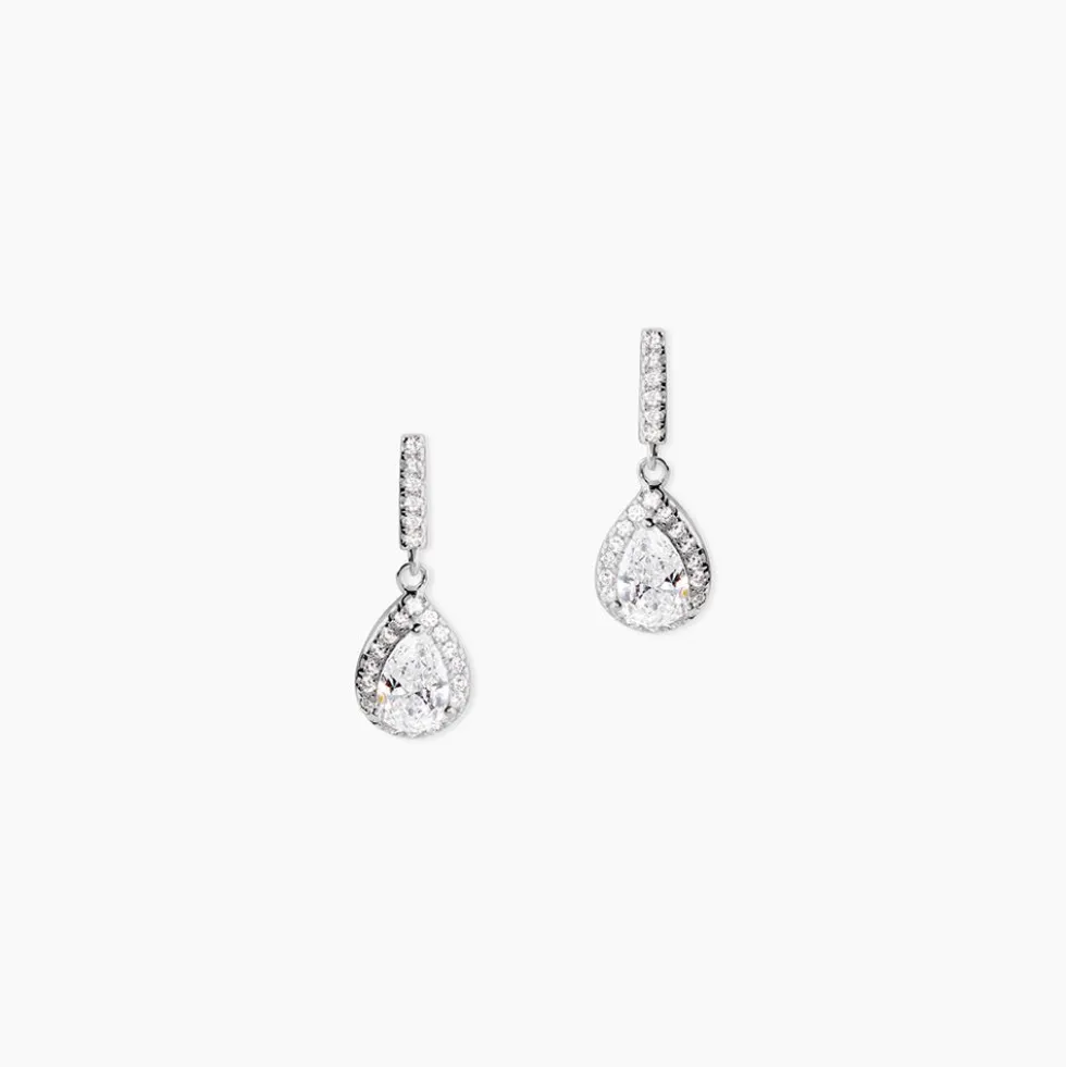Boucles D'oreilles Pendantes Briony Argent Blanc Oxyde De Zirconium