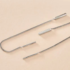 Boucles D'oreilles Pendantes Mila Argent Blanc