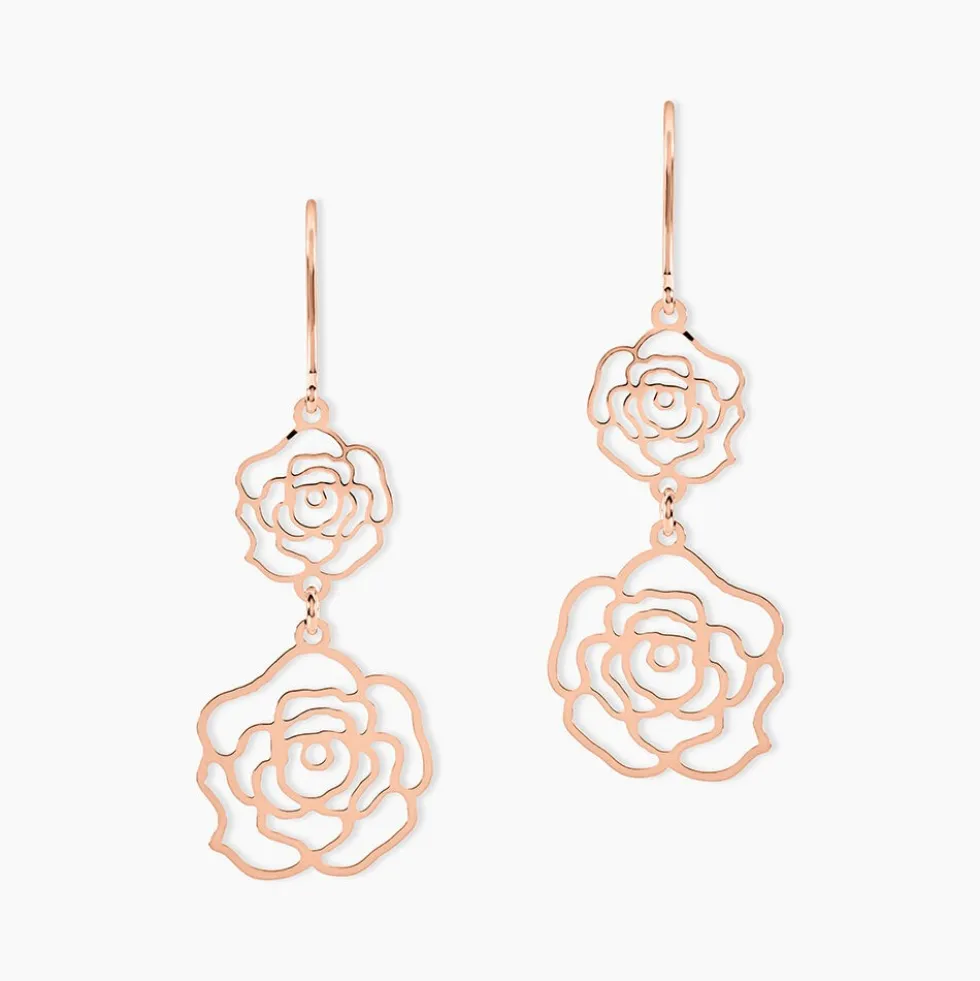 Boucles D'oreilles Pendantes Margotte Argent Rose