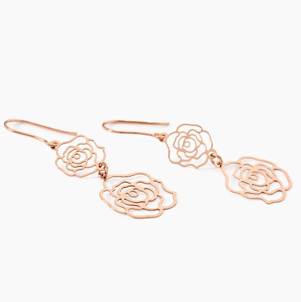 Boucles D'oreilles Pendantes Margotte Argent Rose