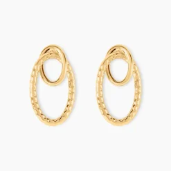 Boucles D'Oreilles Pendantes Cameline Or Jaune