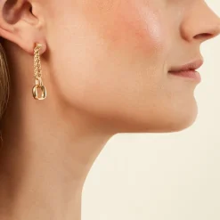 Boucles D'Oreilles Pendantes Eleor Or Jaune