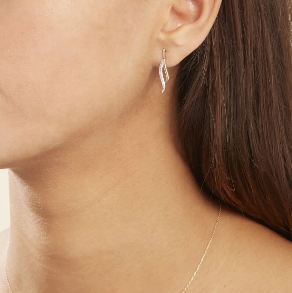 Boucles D'oreilles Pendantes Or Jaune Maaria Diamants