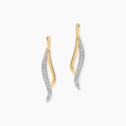 Boucles D'oreilles Pendantes Or Jaune Maaria Diamants