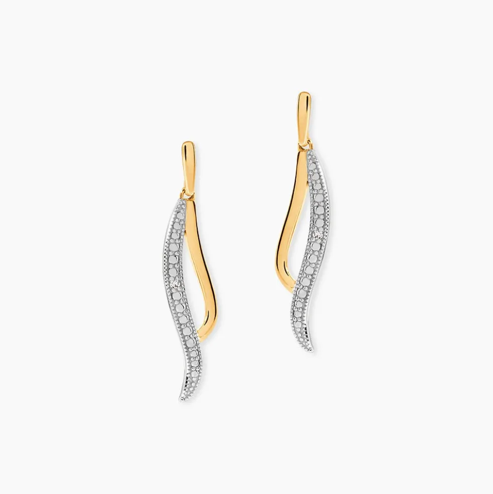 Boucles D'oreilles Pendantes Or Jaune Maaria Diamants