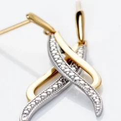 Boucles D'oreilles Pendantes Or Jaune Maaria Diamants
