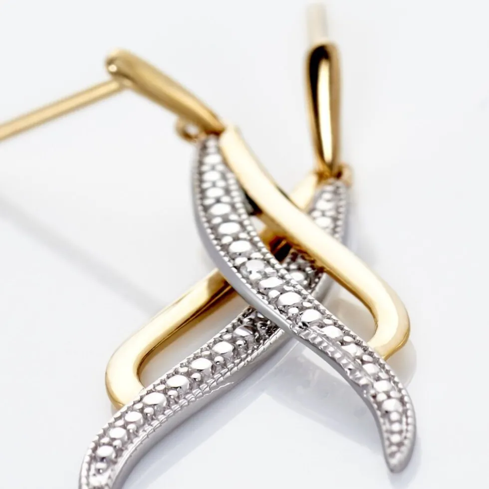 Boucles D'oreilles Pendantes Or Jaune Maaria Diamants