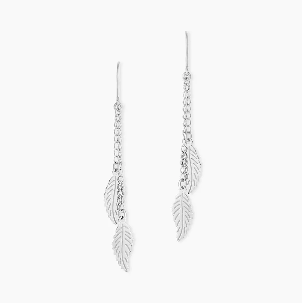 Boucles D'oreilles Pendantes Fabia Argent Blanc