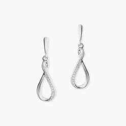 Boucles D'oreilles Pendantes Vanessa Or Blanc Diamant