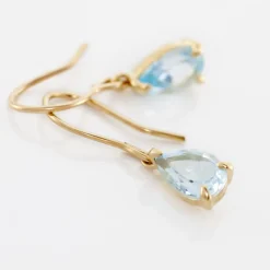 Boucles D'oreilles Pendantes Kalyne Or Jaune Topaze