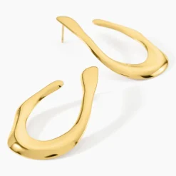 Boucles D'Oreilles Pendantes Mamamia Acier Jaune