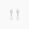 Boucles D'Oreilles Pendantes Elea Argent Blanc Perle De Culture Oxyde De Zirconium