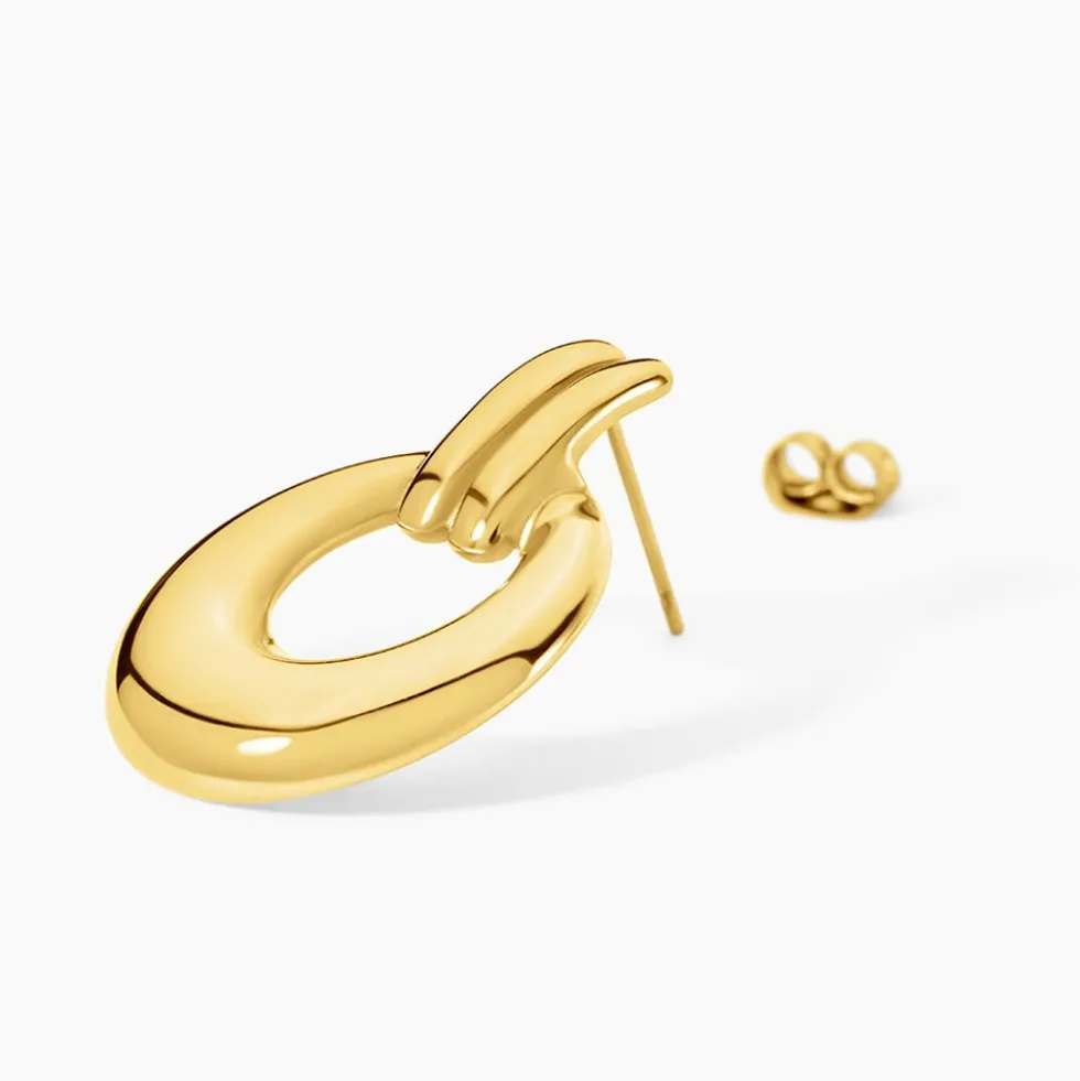 Boucles D'Oreilles Pendantes Vaidah Acier Jaune