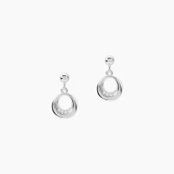 Boucles D'oreilles Pendantes Zita Argent Blanc Oxyde De Zirconium