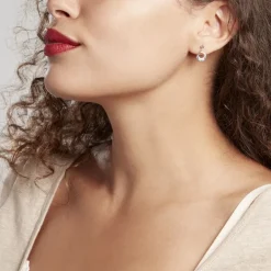 Boucles D'oreilles Pendantes Zita Argent Blanc Oxyde De Zirconium