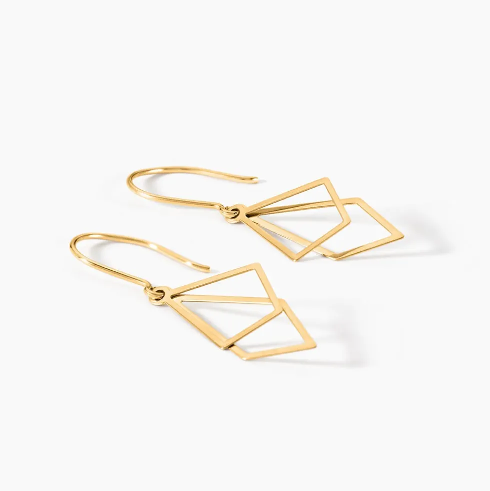 Boucles D'Oreilles Pendantes Menes Or Jaune