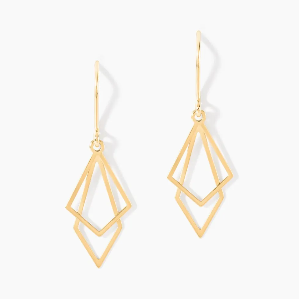 Boucles D'Oreilles Pendantes Menes Or Jaune