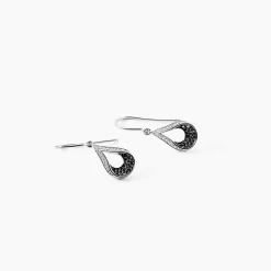Boucles D'oreilles Pendantes Romanne Or Blanc Diamant