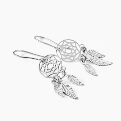 Boucles D'oreilles Pendantes Catchy Argent Blanc