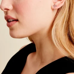 Boucles D'oreilles Pendantes Phula Argent Blanc