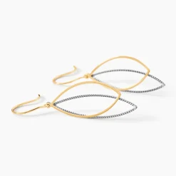 Boucles D'oreilles Pendantes Anila Gouttes Or Bicolore