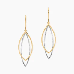 Boucles D'oreilles Pendantes Anila Gouttes Or Bicolore