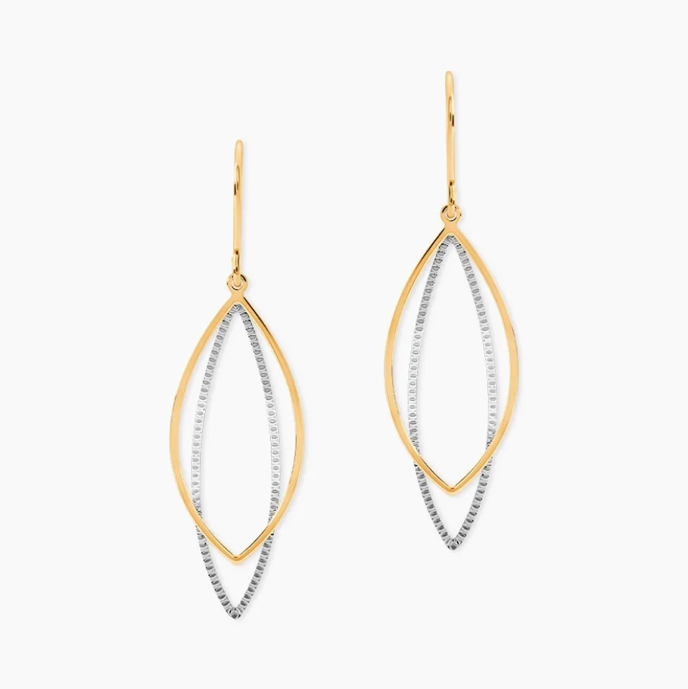Boucles D'oreilles Pendantes Anila Gouttes Or Bicolore