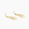 Boucles D'oreilles Pendantes Britain Or Jaune Oxyde De Zirconium