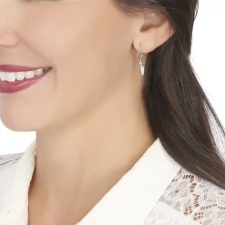 Boucles D'oreilles Pendantes Clodie Or Rose Diamant
