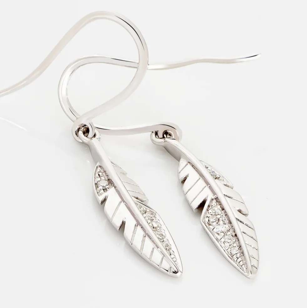 Boucles D'oreilles Pendantes Clodie Or Rose Diamant