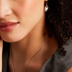 Boucles D'oreilles Pendantes Laurene Argent Perle De Culture Et Oxyde