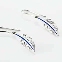 Boucles D'oreilles Pendantes Argent Blanc Stieg
