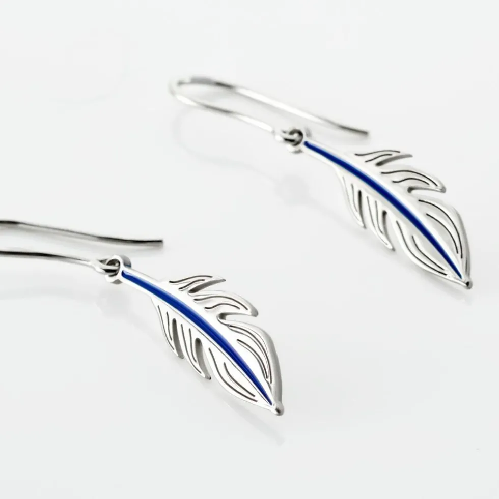 Boucles D'oreilles Pendantes Argent Blanc Stieg
