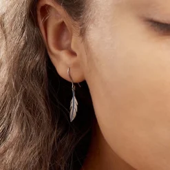 Boucles D'oreilles Pendantes Argent Blanc Stieg
