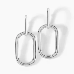 Boucles D'oreilles Pendantes Elfie Argent Blanc