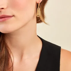 Boucles D'oreilles Pendantes Jimmy Or Jaune